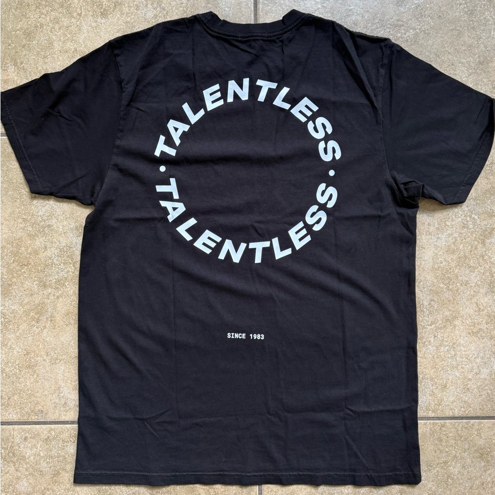 Talentless Black Circle Logo Shirt Size Large Tee New FAST SHIPPING